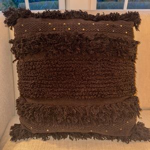 Opalhouse oversized decorative pillow, dark brown with gold accents